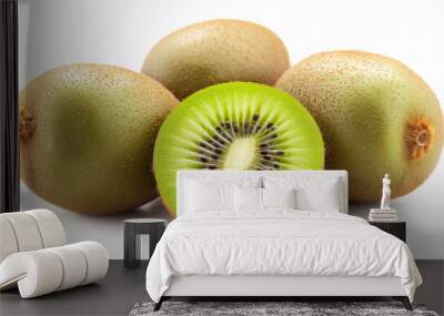 kiwi fruit on white background Wall mural