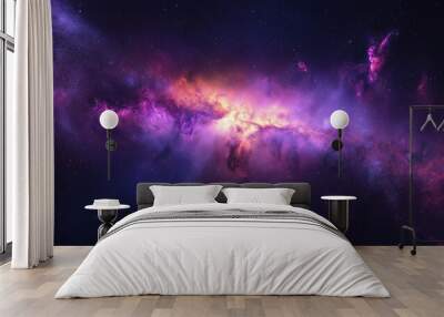 view from space to a  galaxy and stars , space galaxy background , a galaxy nebula Wall mural