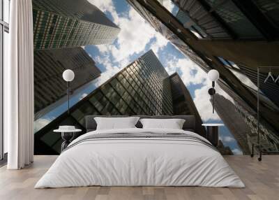 Glass Towers, Cloudy Skies Wall mural