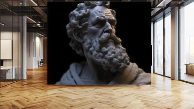 Generative ai Greek marble statue of an old man Wall mural