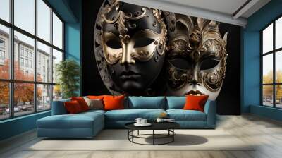 Generative ai venetian carnival masks Wall mural