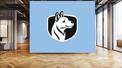 A Dog Icon In Black Vector Illustration Wall mural