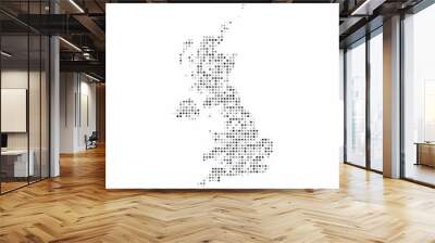 Abstract dotted black and white halftone effect vector map of United Kingdom. Country map digital dotted design vector illustration. Wall mural