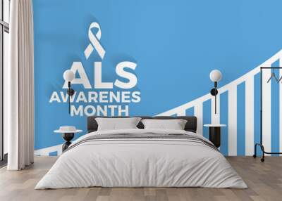 ALS (Amyotrophic lateral sclerosis) awareness month health awareness vector illustration. Disease prevention vector template for banner, card, background. Wall mural