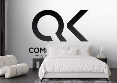 Initial letter QK logo design with modern business typography vector template. Creative isolated QK letter logo design Wall mural