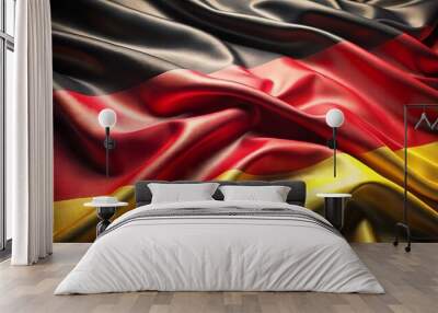 german flag made of premium wavy fabric with cinematic scene. german flag background Wall mural