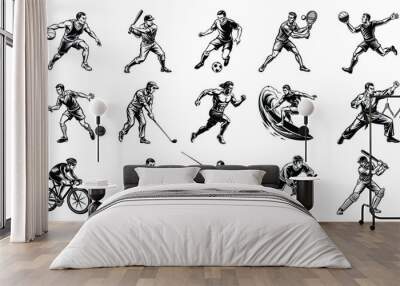 Sports Icons Pack. handrawn sport illustration vector collection set Wall mural