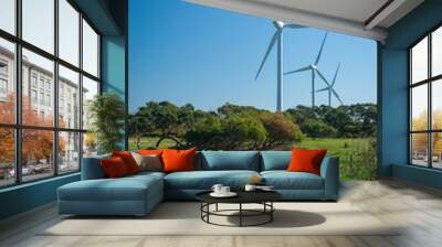 Three wind turbines, rural Australia Wall mural