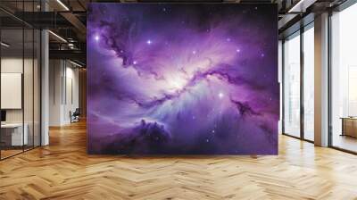 dreamy nebula background, cosmic shapes illustration, design Wall mural