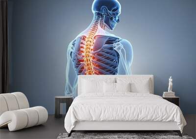 Human spine area pain, graphic Wall mural