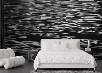 black and white pool water surface ripples Wall mural