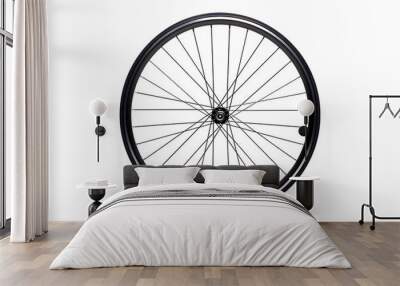 a bike wheel isolated on a white background Wall mural