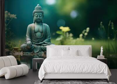 Buddha statue in the water Wall mural