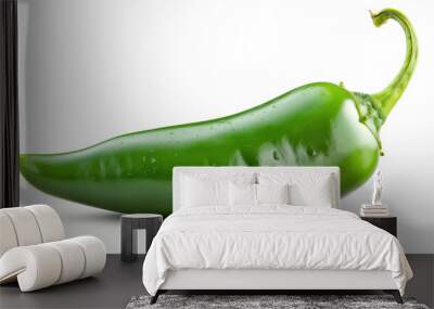 green chili pepper isolated on white background Wall mural