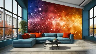 High tech technology geometric and connection system background --no text and people, human --chaos 10 --ar 16:9 Job ID: 4fc1b9b1-92eb-40d4-b96b-d2d013c227ea Wall mural