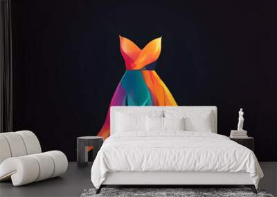 simple dress logo vector with abstract colors Wall mural