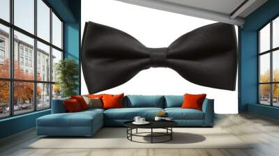 Black bow tie isolated on white background Wall mural