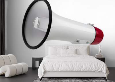 Close up of a bullhorn, megaphone isolated on white background Wall mural