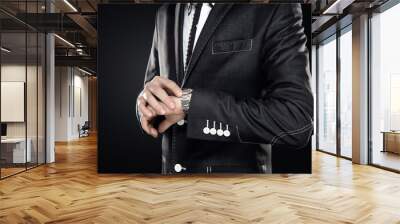 close up of elegant man checking the time Wall mural