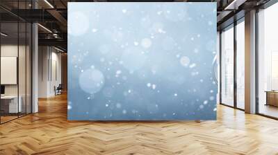 Empty christmas bauble over the winter, snowy background with copy space Wall mural