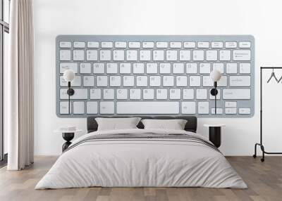 Modern aluminum computer keyboard with clipping path Wall mural