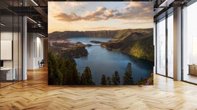 Panoramic view of the Azores landscape Wall mural