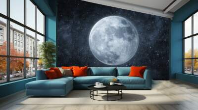 Panoramic view of the moon out in the space Wall mural