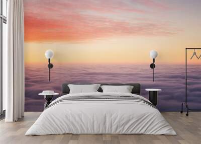 Sunset above the clouds with copy space Wall mural