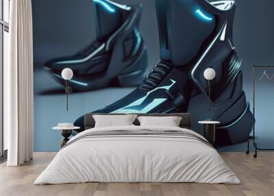 futuristic modern shoe illustration design Wall mural