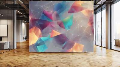 polygon plexus particle illustration background Wall mural