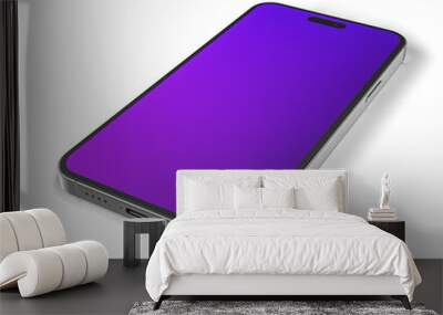 Smartphone realistic 3d render illustration with transparent background Wall mural