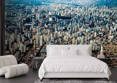 Aerial view of big city. Sao Paulo Brazil, South America.  Wall mural