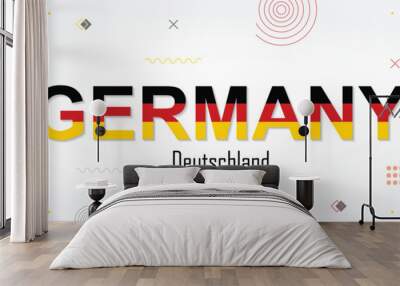 Germany nation unity day banner abstract background, flag colors combination, suitable for national celebrations and festivals, red, black and yellow color geometric design with shapes Wall mural