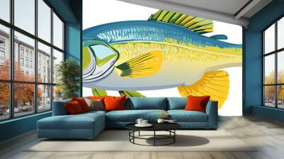 Barramundi fish in the White Background  Wall mural