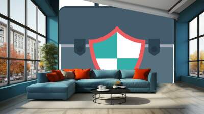 Briefcase vector icon with isolated background in flat style  Wall mural