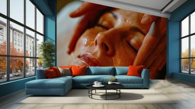 The Relaxing Facial Massage. Wall mural