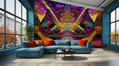 Retro Futuristic Background in a Dynamic Design Wall mural