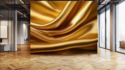 Rich Gold Silk Texture Background with a Warm, Luxurious Glow Wall mural