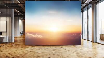 beautiful blue sunset sky with white clouds background, Generative AI Wall mural