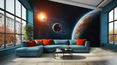 Alien planetary system Wall mural