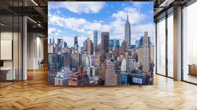 New York City Midtown Skyline with Empire State in daytime, aerial photography  Wall mural