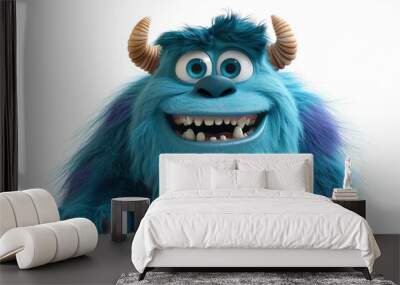 sulley from monsters inc is laying down and smiling Wall mural