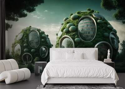 Futuristic eco-friendly green city Wall mural