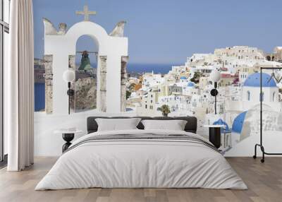 Oia town on Santorini island, Greece Wall mural