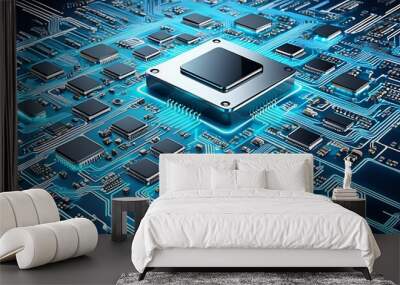 Tech hardware future chip system design Wall mural