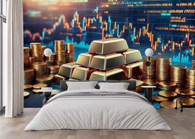 Unlock the wisdom of gold investment and follow the data to a financial future. Wall mural