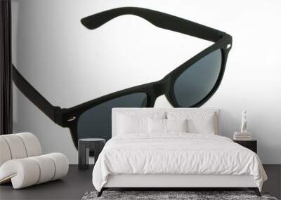 Vintage retro black sunglasses isolated on white Wall mural