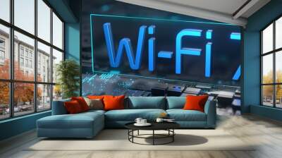 Wi-Fi 7 Next Generation Networking Communication at High Speed	
 Wall mural