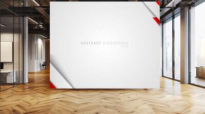 Abstract corporate banner web design red and white geometric diagonal on white background technology concept. Wall mural