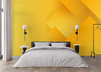 Abstract modern corporate concept yellow geometric square overlapping with halftone background Wall mural